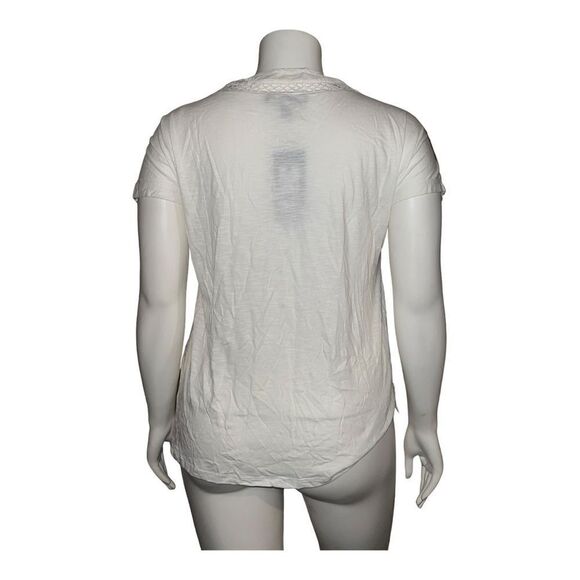 Gloria Vanderbilt Ladies V-Neck Embroidered Cotton Top T-Shirt Large NWT - Picture 5 of 12